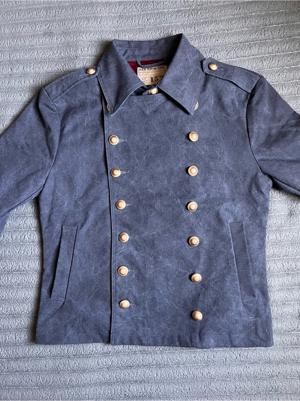 Unisex Small Cropped Denim Naval Peacoat